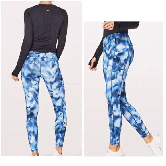 lululemon athletica Pants - Lululemon Speed Up Tight Full-On Luxtreme 28" Blush Blossom Alpine Blue 4